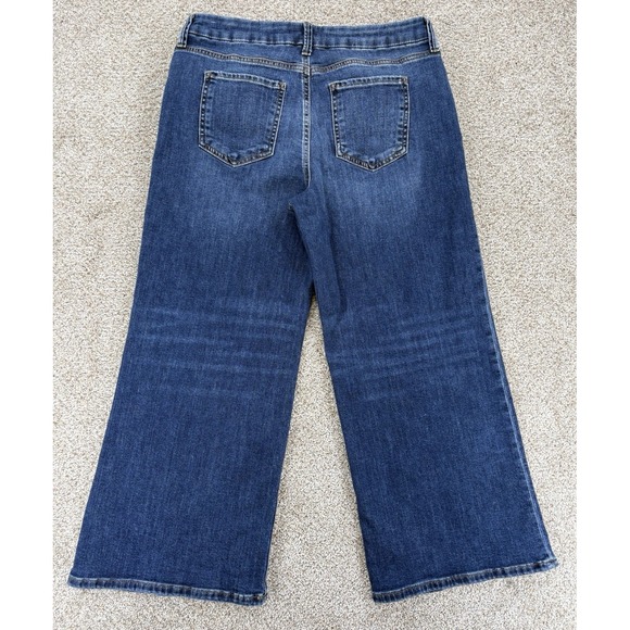 KUT from the Kloth MEG FAB AB WIDE LEG Jeans Womens 10P Blue Medium Wash Stretch - Picture 4 of 9